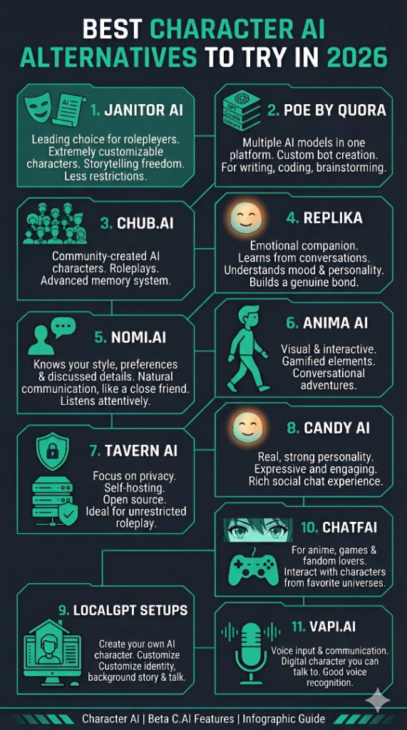 Infographics Best Character AI Alternatives to Try in 2026