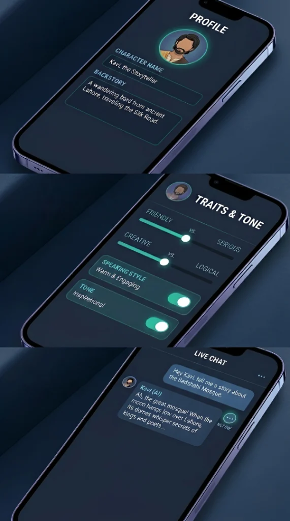 Infographics of How to Create an AI Character Chat